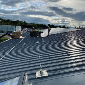 Solar panel installation by fall arrest system Limerick
