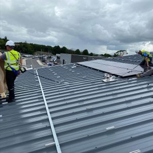 Solar panel installation by fall arrest system Galway